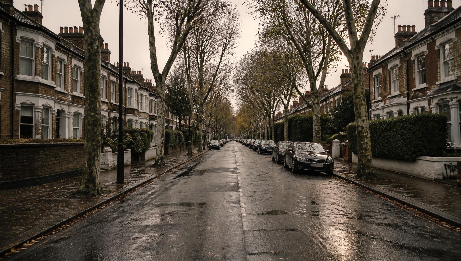 A quiet tree-lined North London road